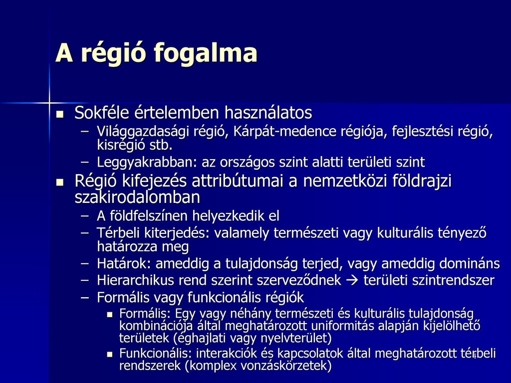 A régió mint társadalmi térkategória ppt letölteni